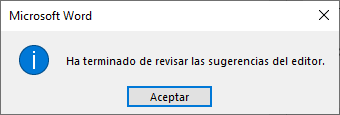 Terminada la revisión del editor